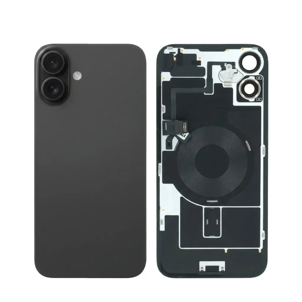 Back Glass with Wireless (NFC) and MagSafe for iPhone 16 Black Premium