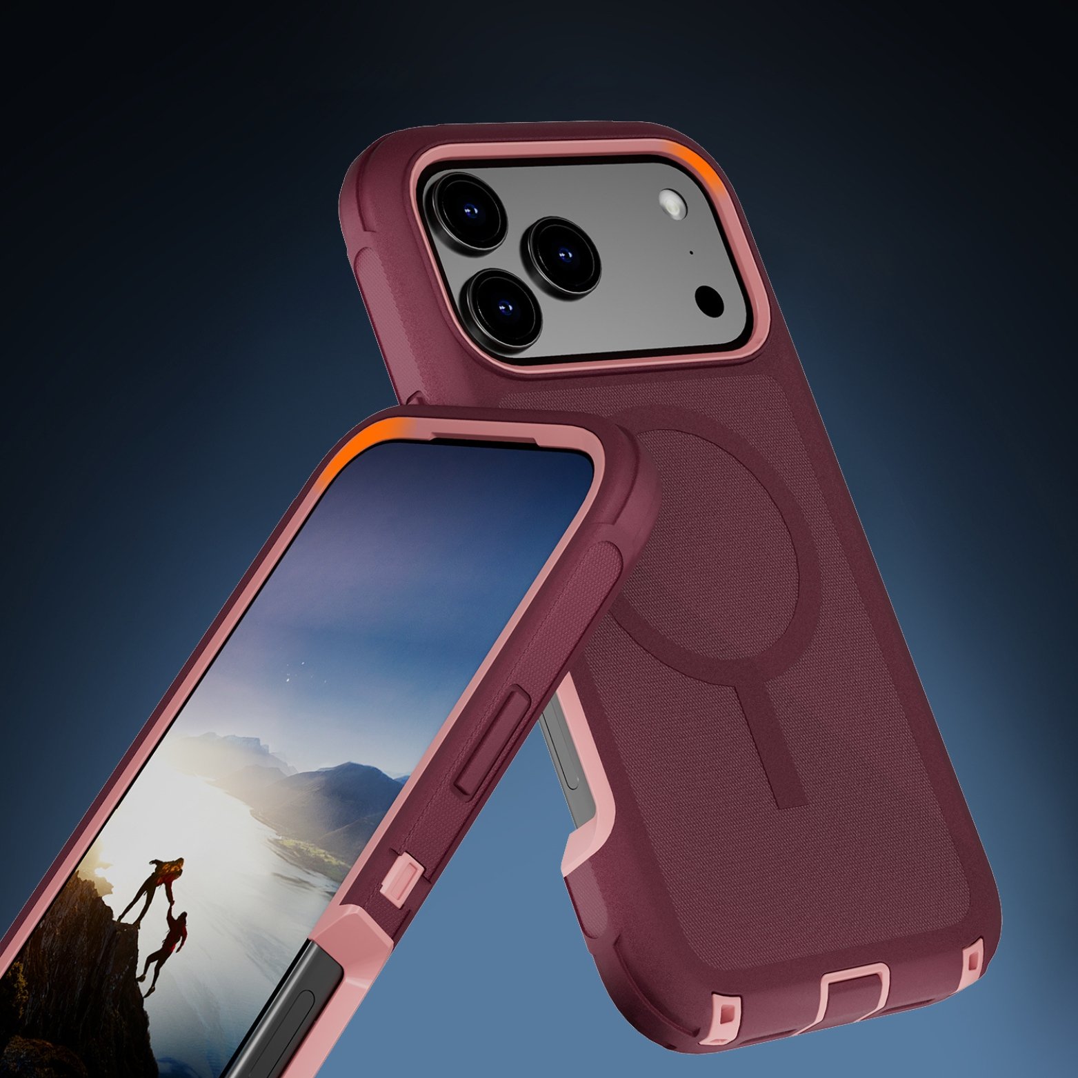 (Adventure) iPhone 17 Pro Max Heavy Duty MagSafe Case – Burgundy - Image 4