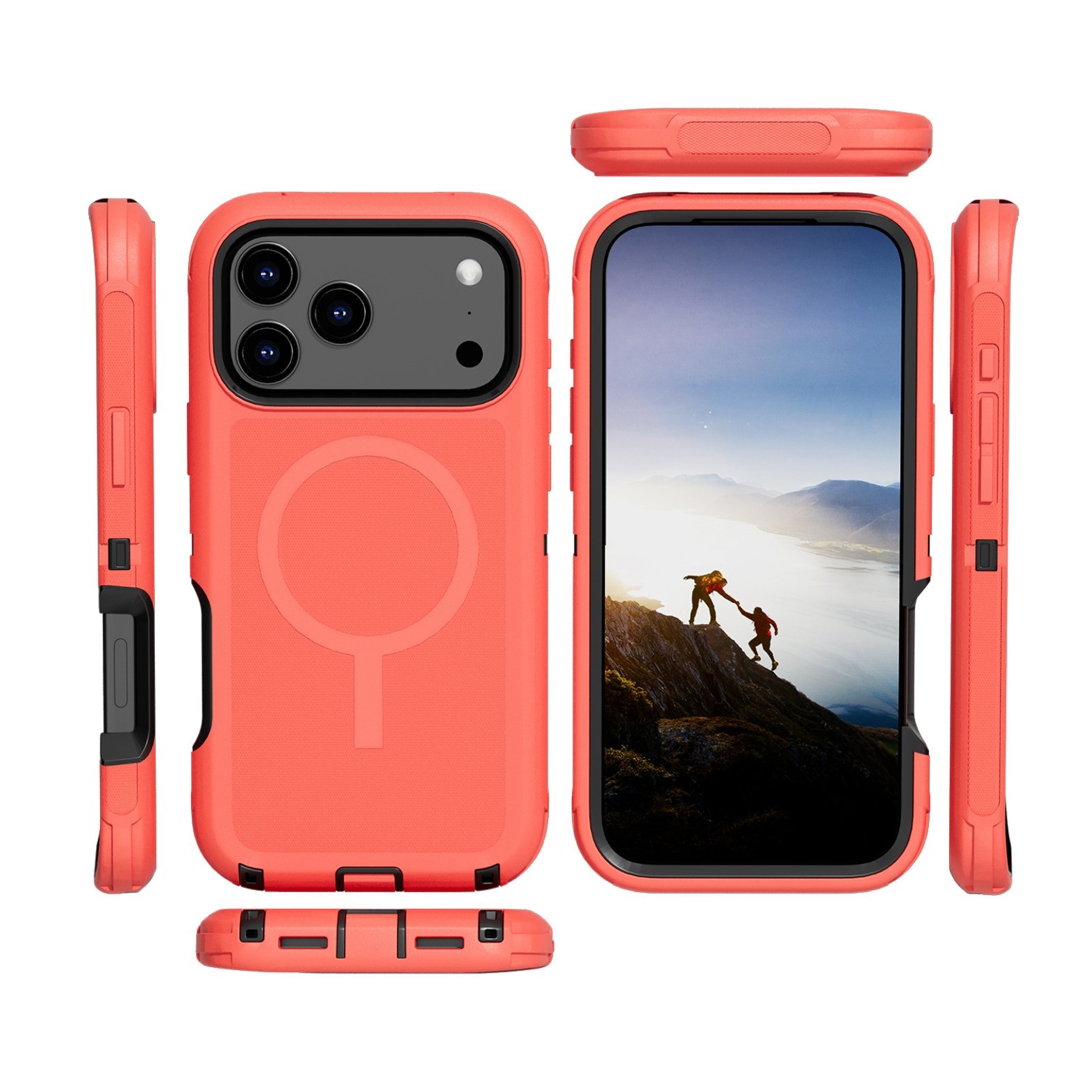 (Adventure) iPhone 17 Pro Max Heavy Duty MagSafe Case – Coral Red - Image 7