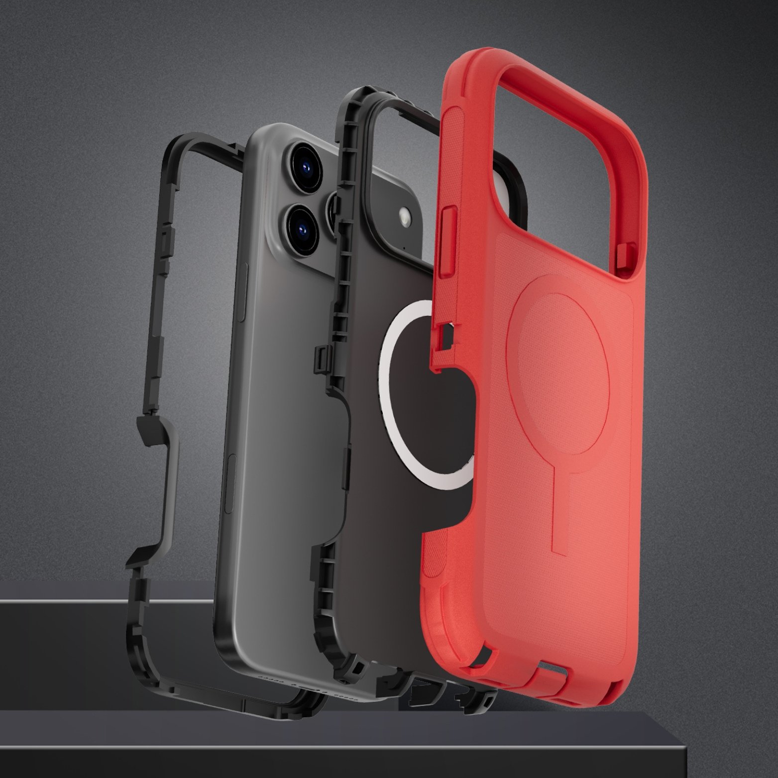 (Adventure) iPhone 17 Pro Max Heavy Duty MagSafe Case – Coral Red - Image 2
