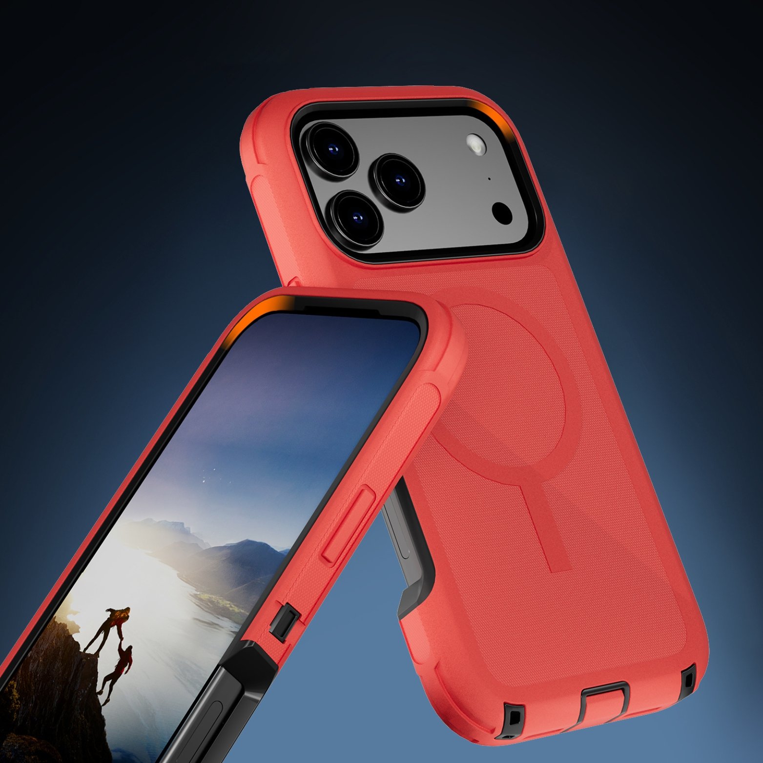 (Adventure) iPhone 17 Pro Max Heavy Duty MagSafe Case – Coral Red - Image 6