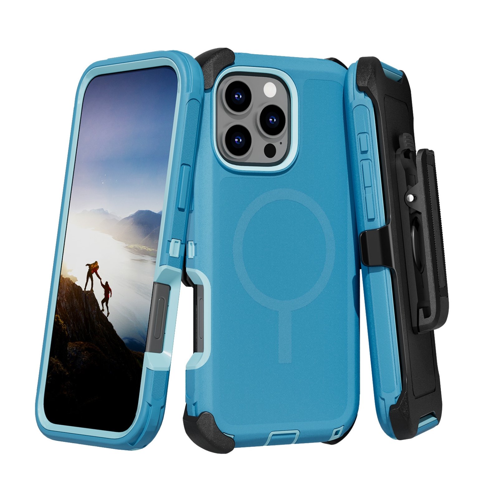 (Adventure) iPhone 17 Heavy Duty MagSafe Case – Sky Blue