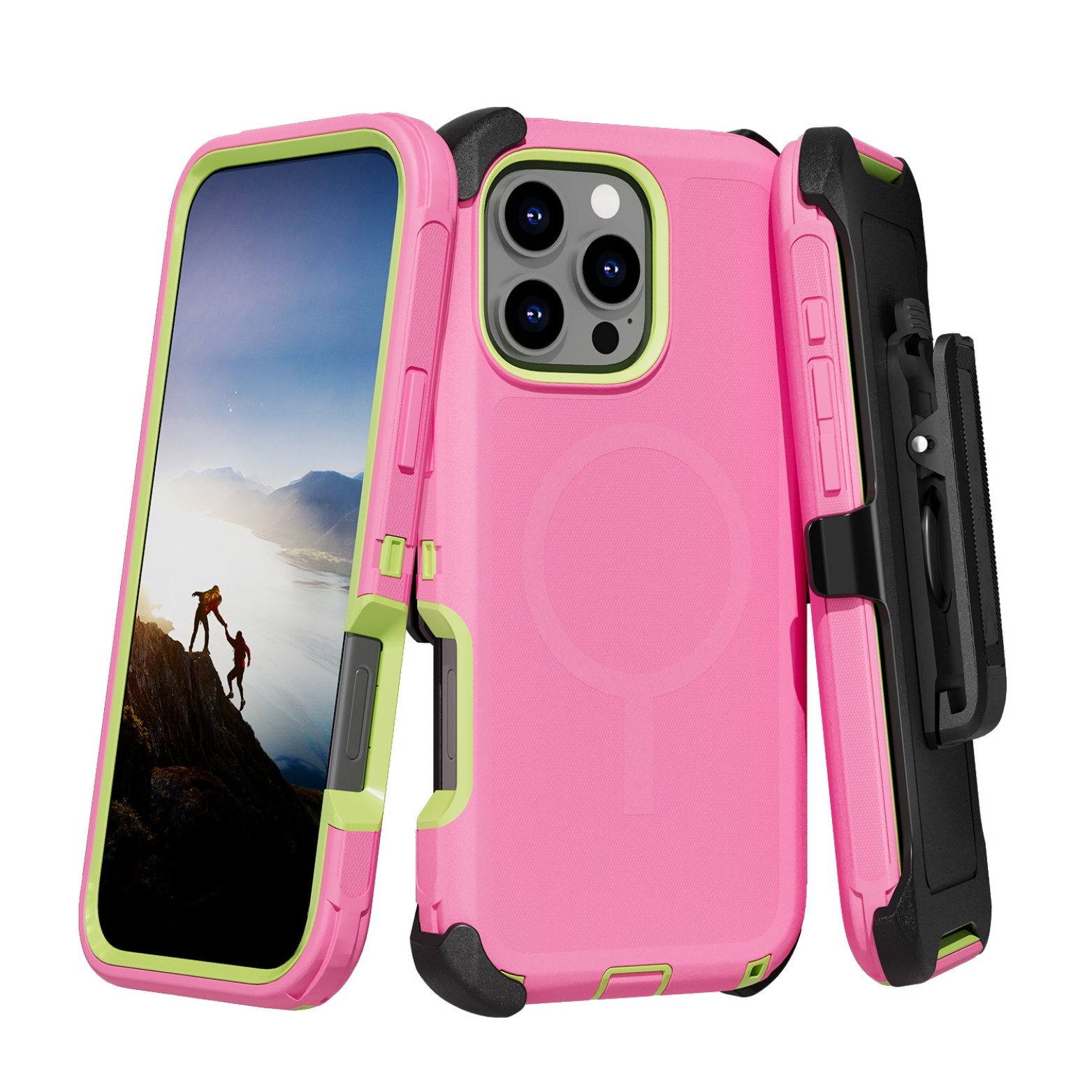 (Adventure) iPhone 17 Pro Heavy Duty MagSafe Case – Pink