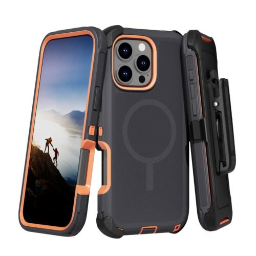 (Adventure) iPhone 13 Pro Heavy Duty MagSafe Case – Black/Orange