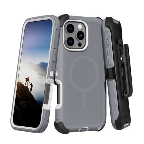 (Adventure) iPhone 13 Pro Heavy Duty MagSafe Case – Gray/White