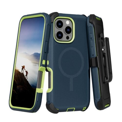 (Adventure) iPhone 13 Pro Heavy Duty MagSafe Case – Slate Blue/Lime