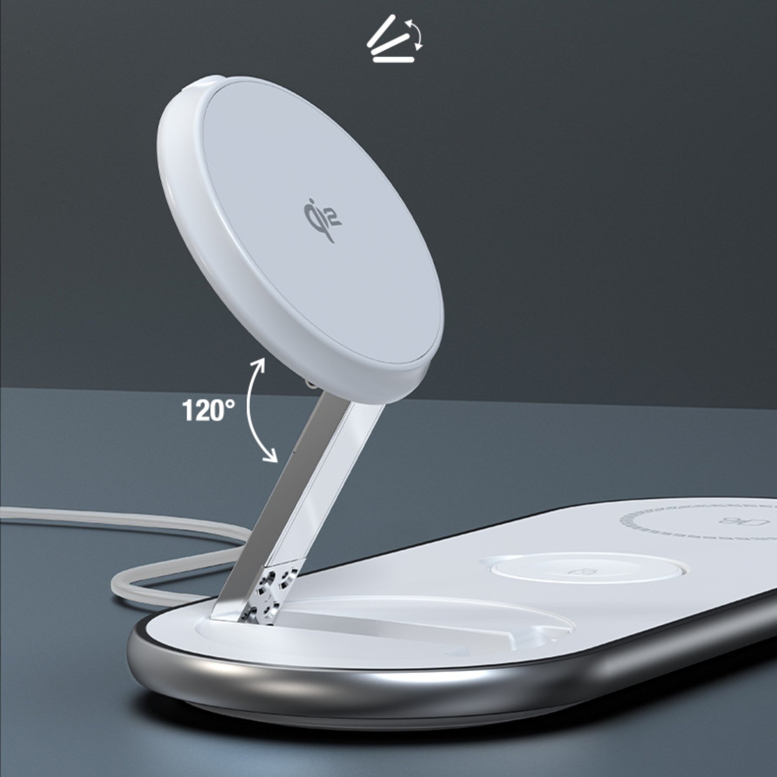 Qi2 3-in-1 Magnetic Wireless Charging Station Foldable Fast Charger Stand - Image 3