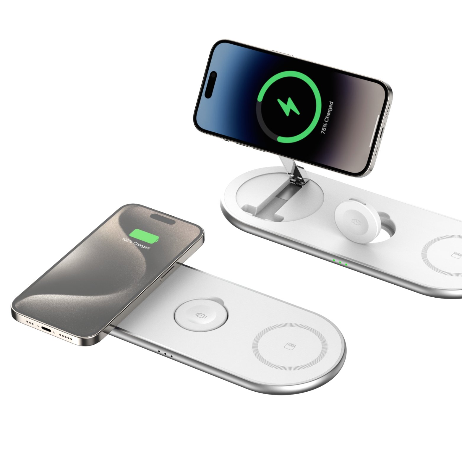 Qi2 3-in-1 Magnetic Wireless Charging Station Foldable Fast Charger Stand