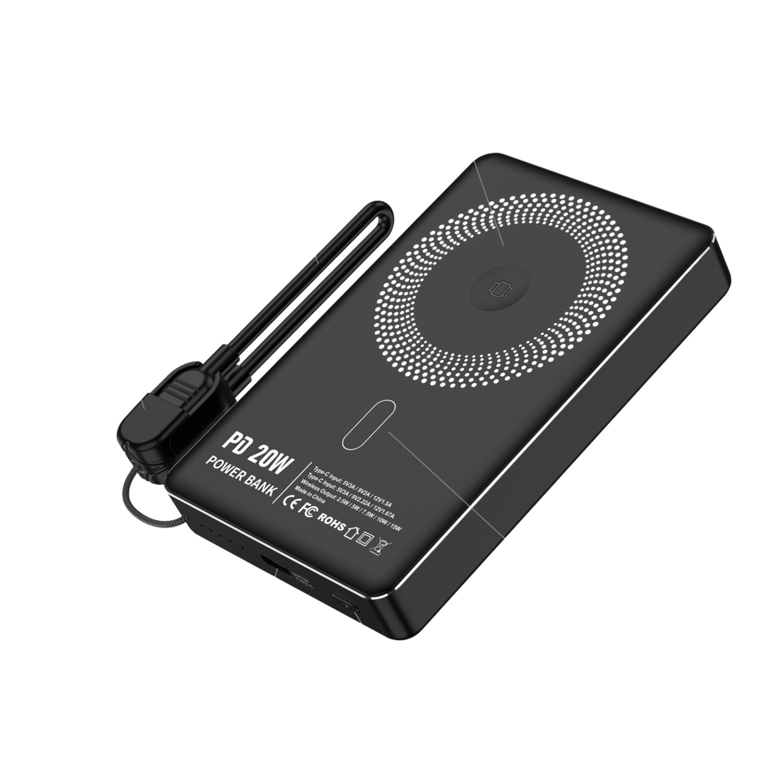 20,000 mAh A46 Plus Magnetic Wireless Power Bank 20W Fast Charging Stand - Image 4