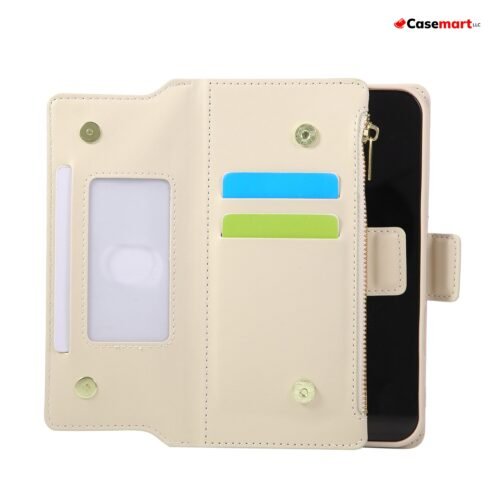 Magnetic Wallet Case with Zipper & Card Holder – 17 Pro Max