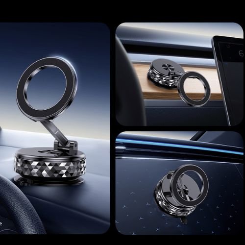 360° Magnetic Vacuum Car Phone Mount – Strong Suction Dashboard Holder Dimond Cart - Image 4