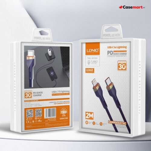 65W USB-C to Lightning Fast Charging Cable 1M Blue