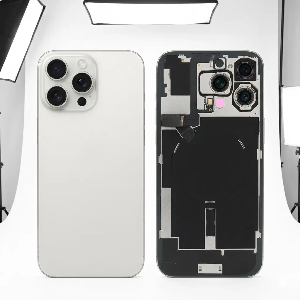 Back Glass with Wireless NFC and MagSafe for iPhone 16 Pro - White Titanium