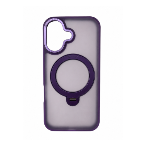 iPhone 17 Frosted Magnetic Ring Stand Case- Purple