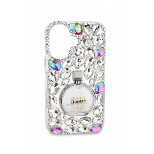 iPhone 17 Luxury Crystal Glitter Ring Holder Clear Case- Silver