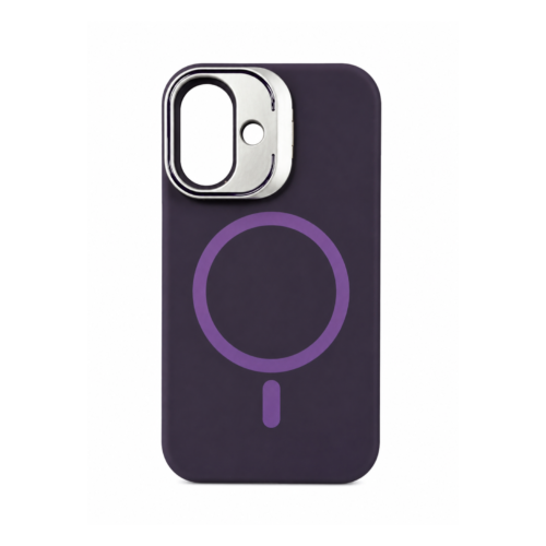 iPhone 17 Premium Silicone Magnetic Stand Case- Deep Purple