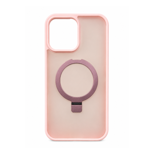 iPhone 16 Pro Max Frosted Magnetic Ring Stand Case – Pink