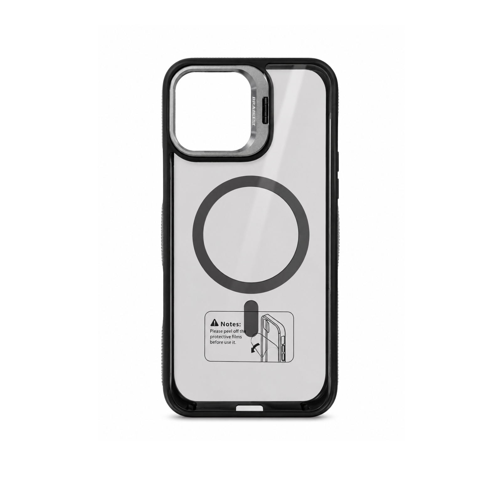 iPhone 14 Pro Clear MagSafe Case with Camera Stand - Titanium Gray