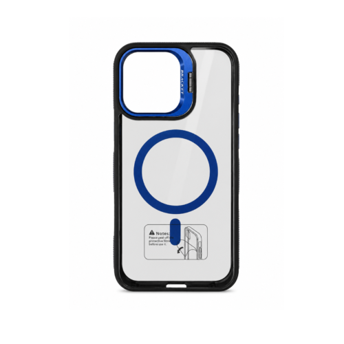 iPhone 14 Pro Clear MagSafe Case with Camera Stand – Titanium Blue