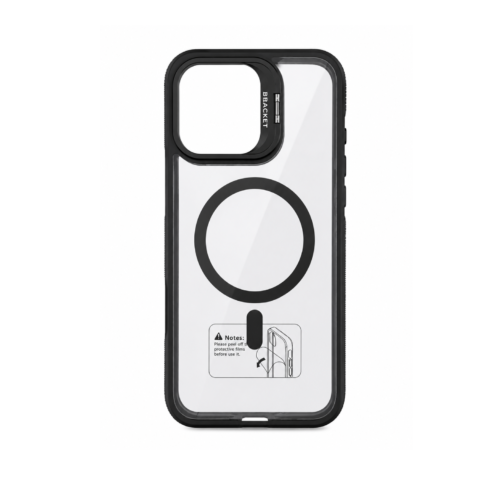iPhone 14 Pro Clear MagSafe Case with Camera Stand – Titanium Black