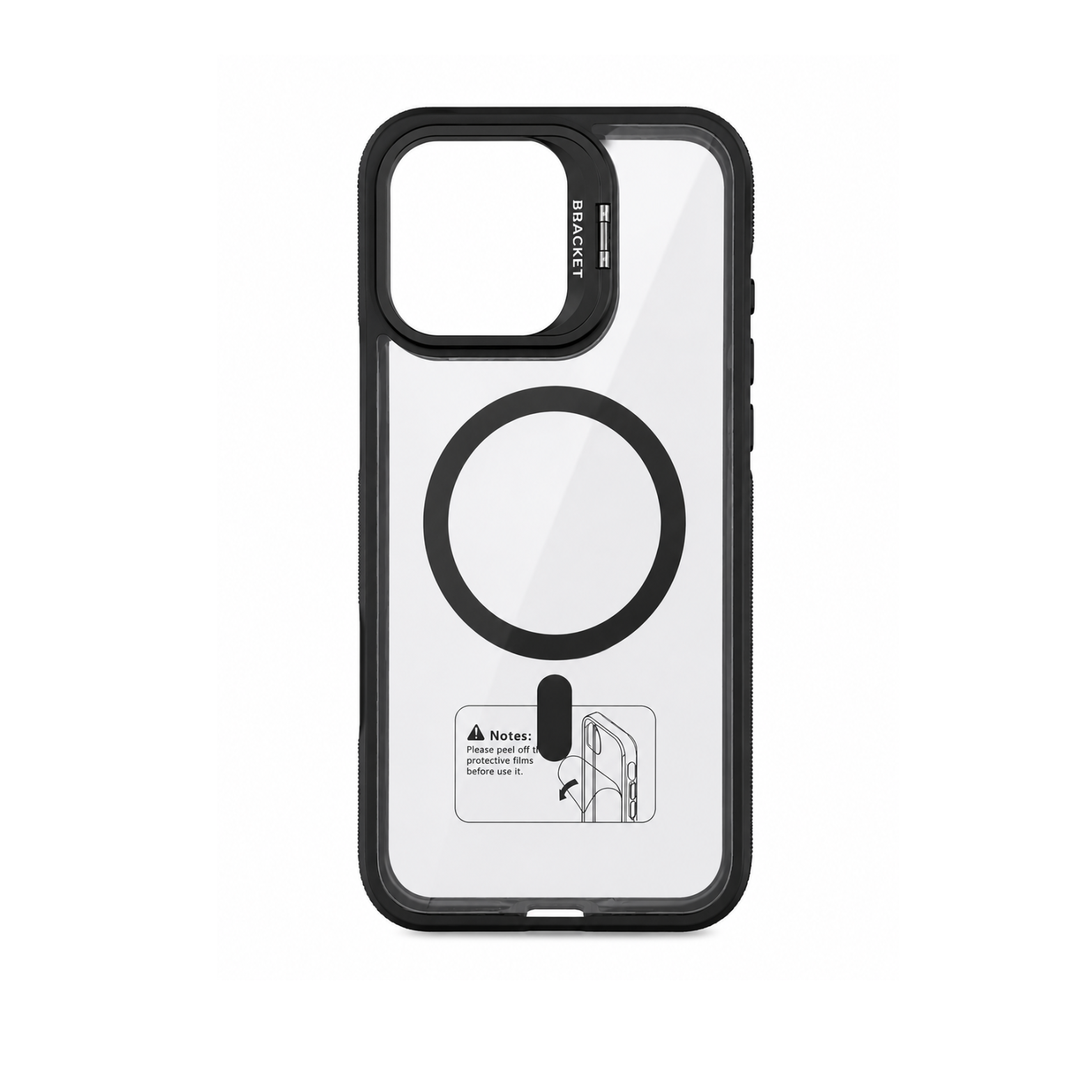 iPhone 14 Pro Clear MagSafe Case with Camera Stand - Titanium Black