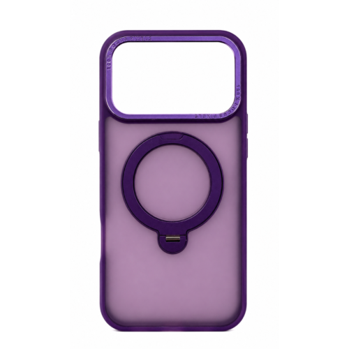 iPhone 17 Pro Frosted Magnetic Ring Stand Case-Purple