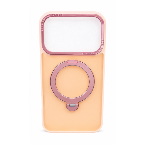 iPhone 17 Pro Frosted Magnetic Ring Stand Case-Peach Pink