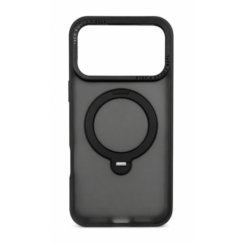 iPhone 17 Pro Frosted Magnetic Ring Stand Case- Matte Black