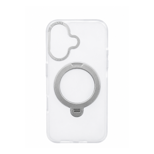 iPhone 17 Frosted Magnetic Ring Stand Case- White