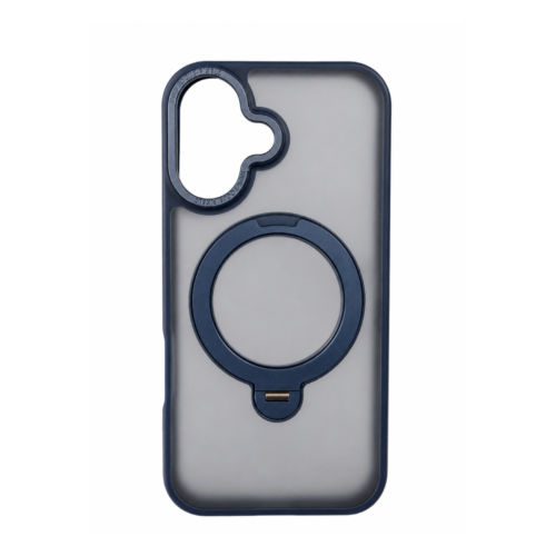iPhone 17 Frosted Magnetic Ring Stand Case- Blue