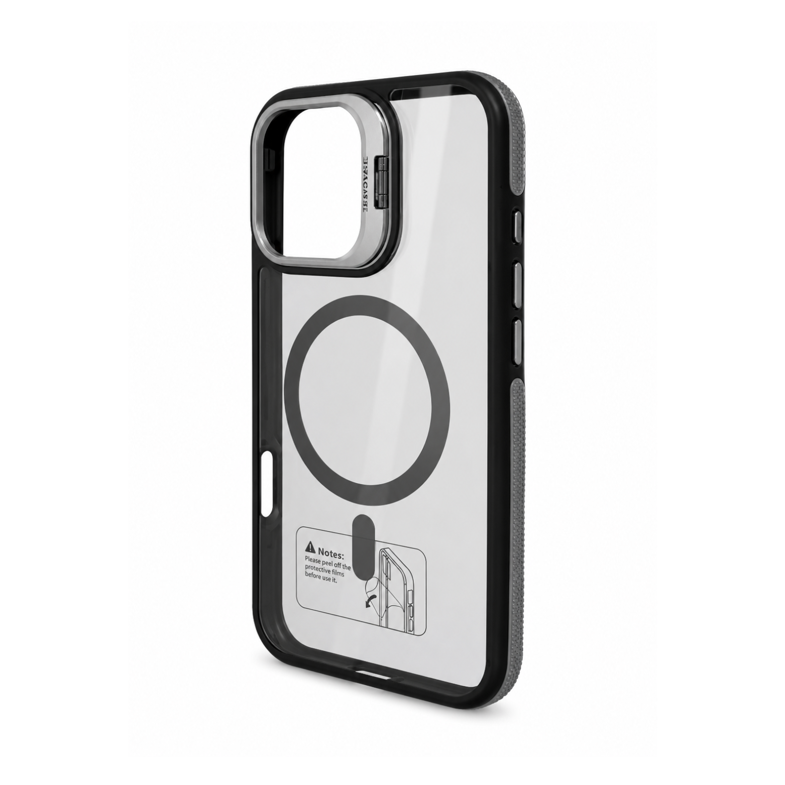 iPhone 14 Pro Clear MagSafe Case with Camera Stand - Titanium Gray - Image 2