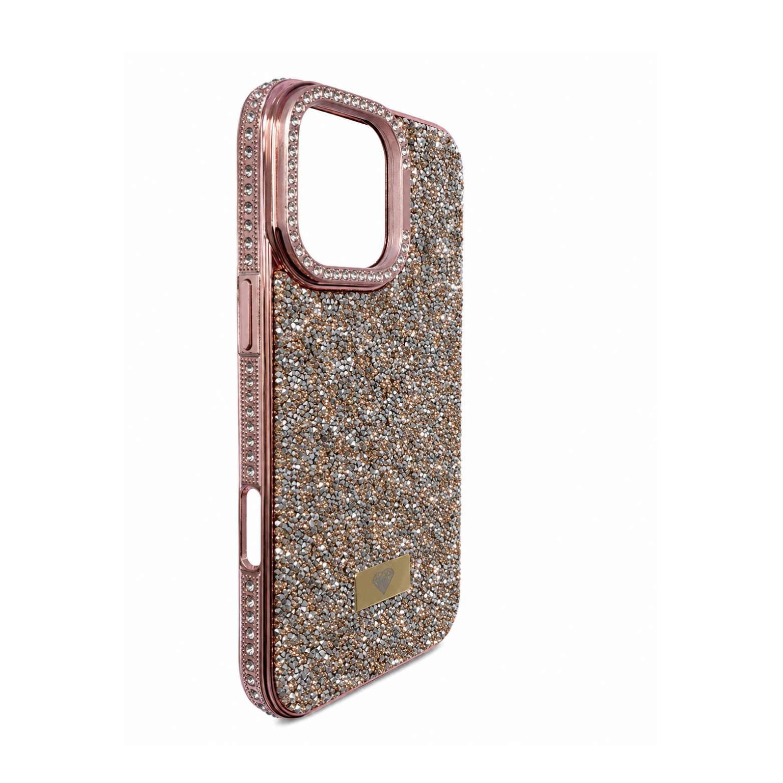 iPhone 16 Pro Max Premium Glitter Crystal Case - Rose Gold - Image 2