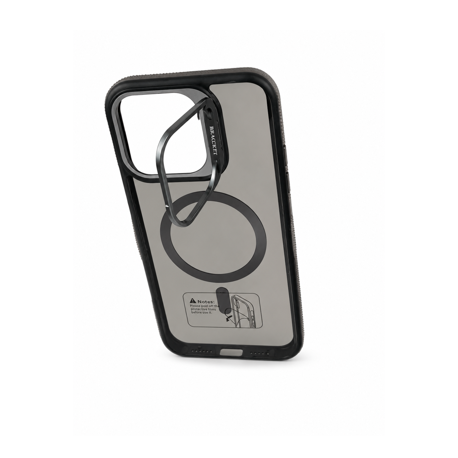iPhone 14 Pro Clear MagSafe Case with Camera Stand - Titanium Gray - Image 4