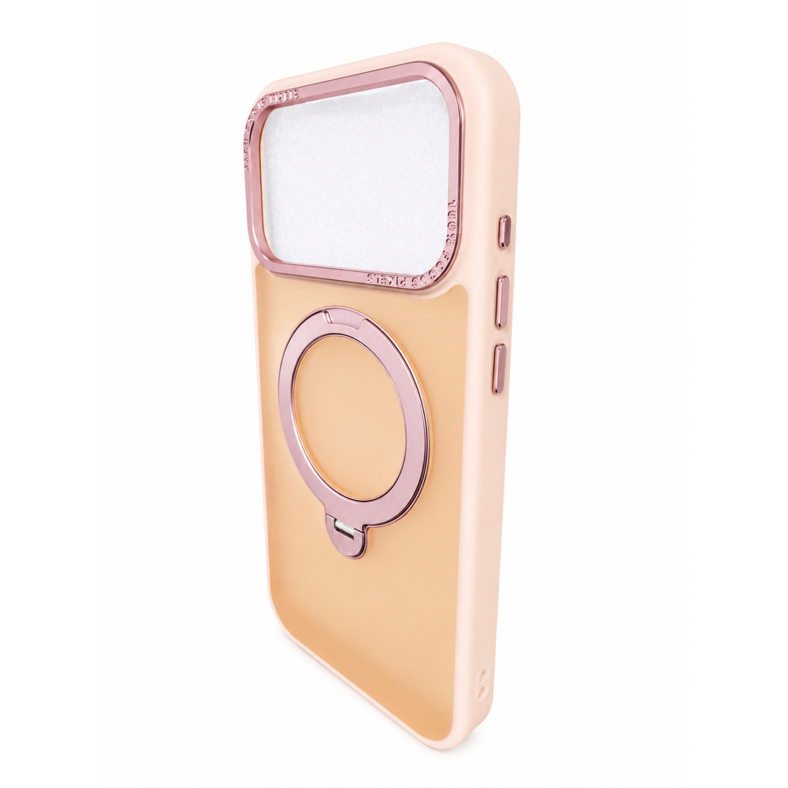 iPhone 17 Pro Max Frosted Magnetic Ring Stand Case-Peach Pink - Image 2