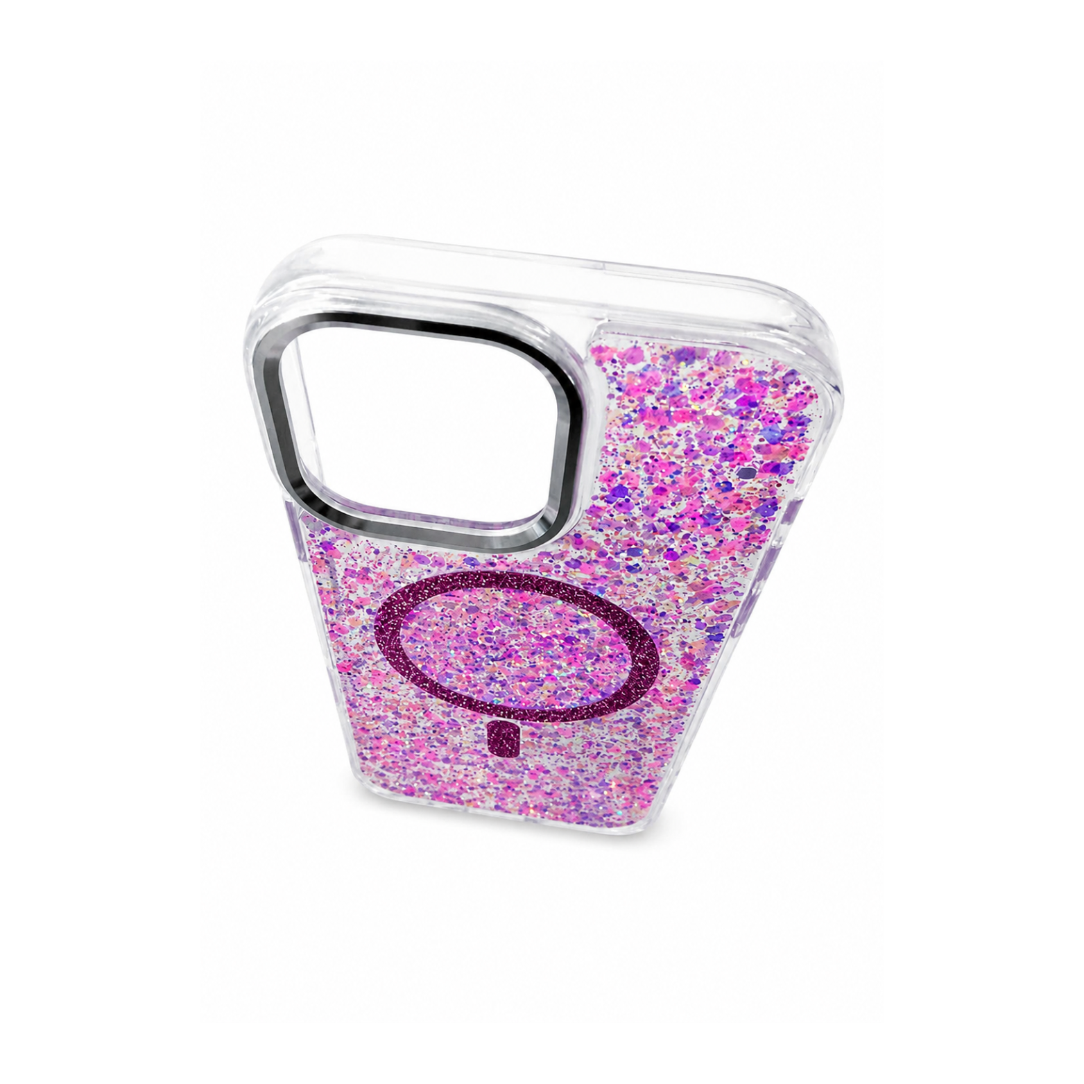 iPhone 14 Pro Max Transparent Glitter MagSafe Case - Lavender Violet - Image 4