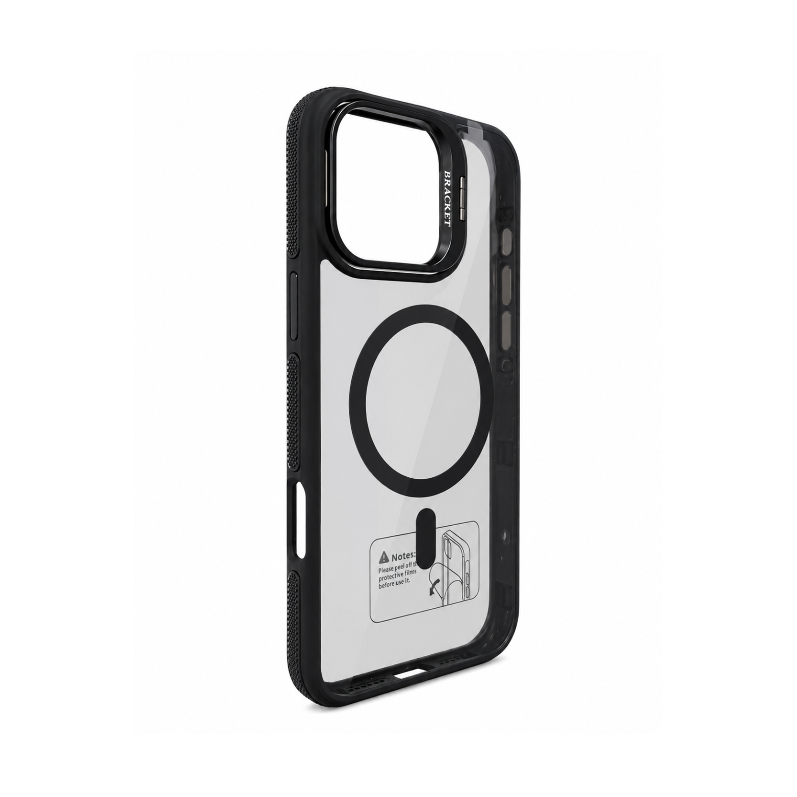 iPhone 14 Pro Clear MagSafe Case with Camera Stand - Titanium Black - Image 3