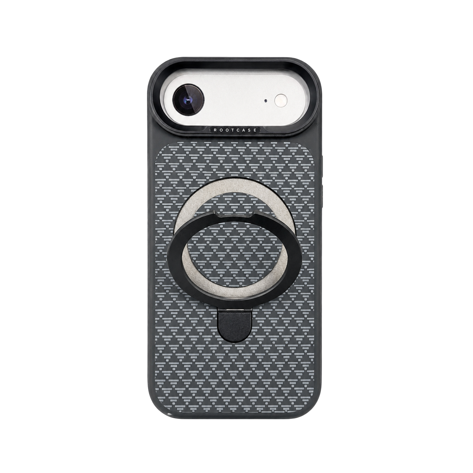 iPhone 17 Air Magnetic Ring Stand Pattern Case- Charcoal Black - Image 4