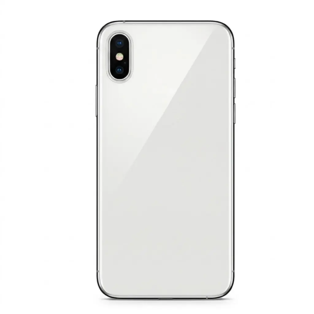 iPhone X Back Glass Bigger Camera Hole – Silver/WHITE