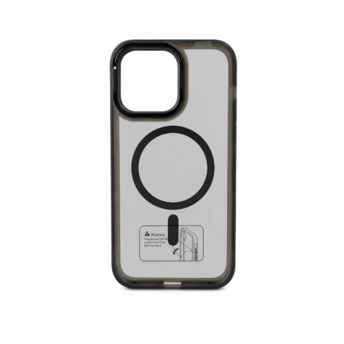 iPhone 16 Pro Max Clear MagSafe Camera Ring Kickstand Case – Black