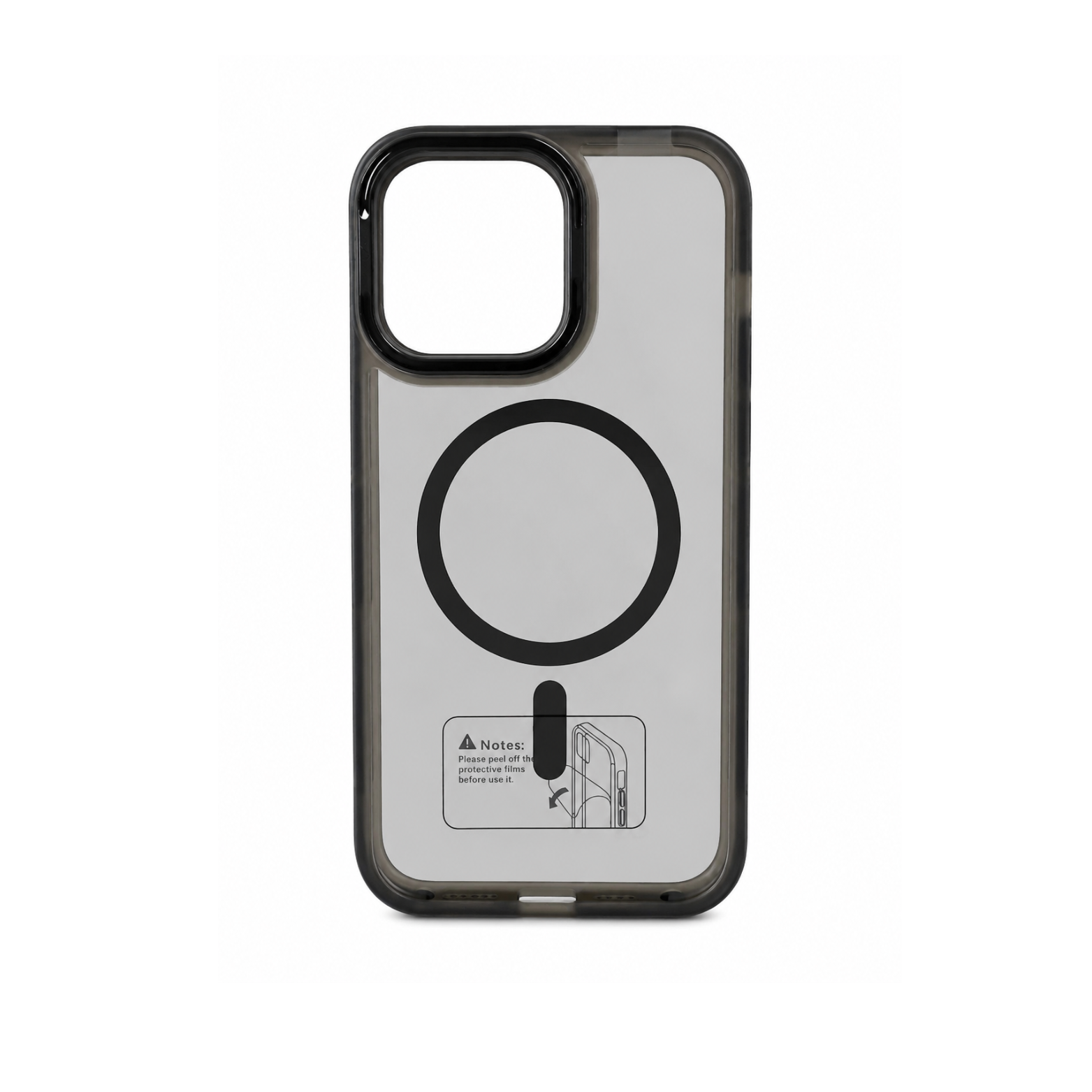 iPhone 14 Pro Max Clear MagSafe Camera Ring Kickstand Case - Black