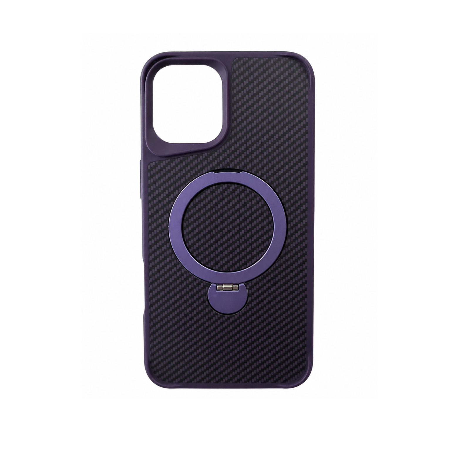 iPhone 11 Carbon Fiber MagSafe Ring Stand Case - Purple