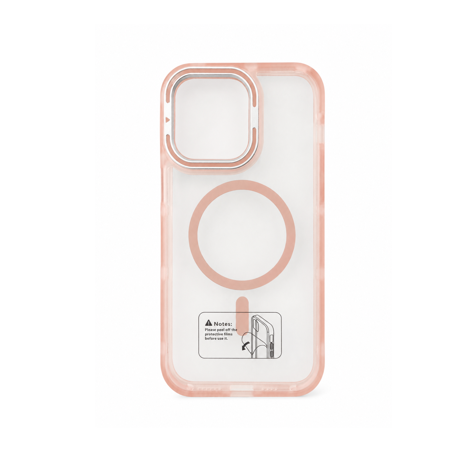 iPhone 14 Pro Max Clear MagSafe Camera Ring Kickstand Case - Pink