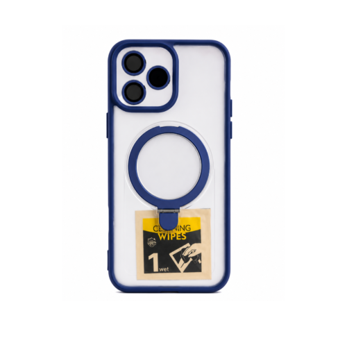 iPhone 14 Pro Max MagSafe Ring Stand Case with Camera Lens Protector – Blue