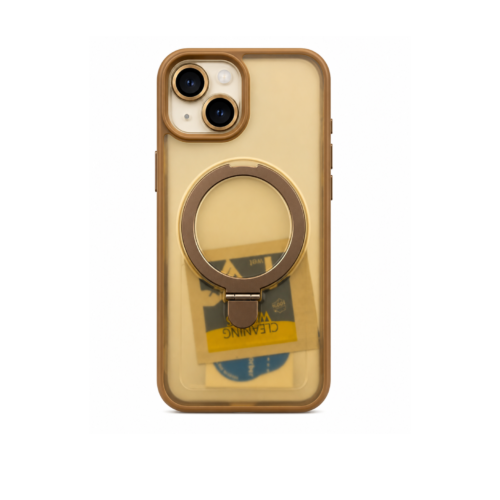iPhone 15 MagSafe Ring Stand Case with Camera Lens Protector – Bronze