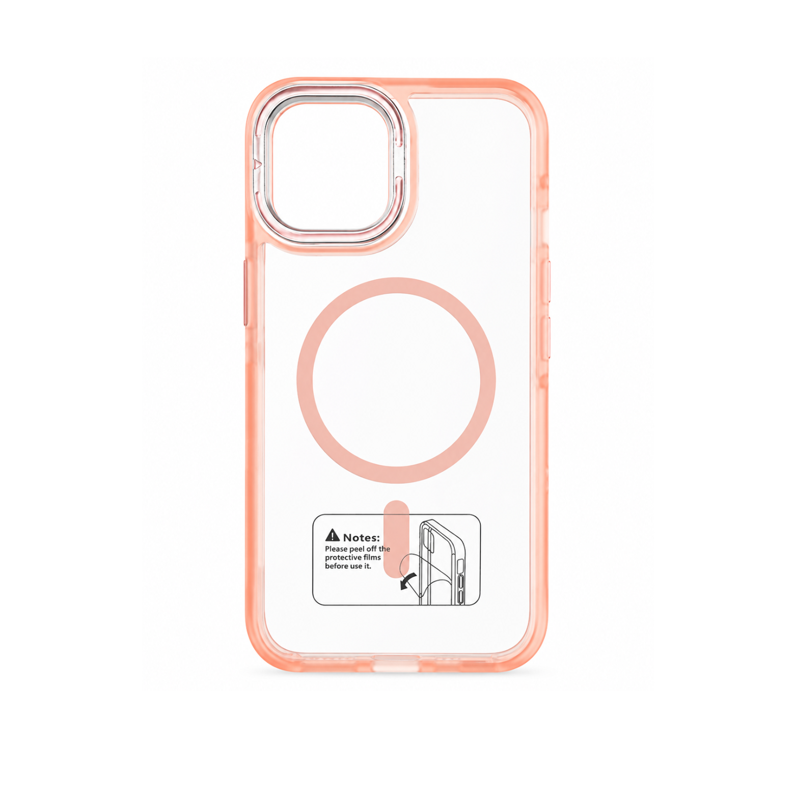 iPhone 15 MagSafe Camera Ring Stand Case - Peach