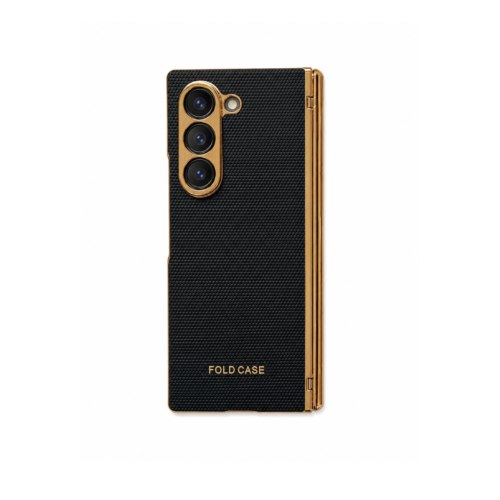 Samsung Galaxy Z Fold 6 Electroplated Armor Case – Black Gold