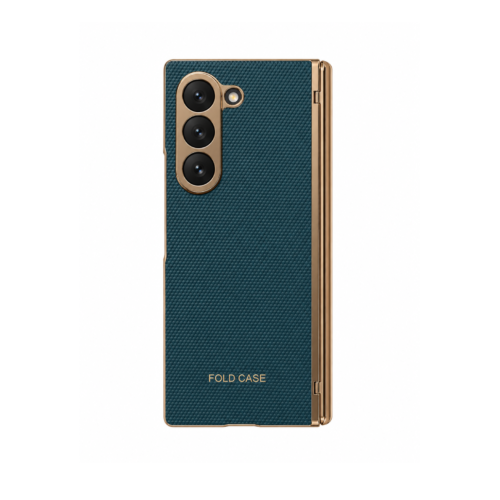 Samsung Galaxy Z Fold 6 Electroplated Armor Case – Ocean Blue Gold