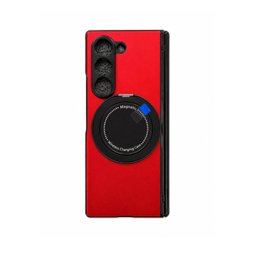 Samsung Galaxy Z Fold 6 Magnetic Ring Stand Case – Red Black