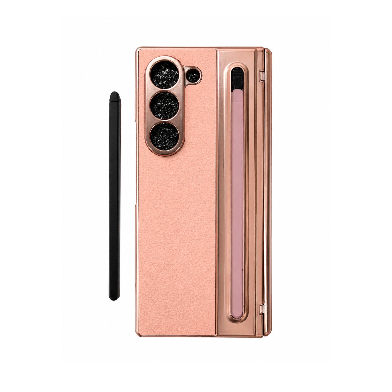 Samsung Galaxy Z Fold 6 Luxury Electroplated S Pen Holder Case - Rose Gold