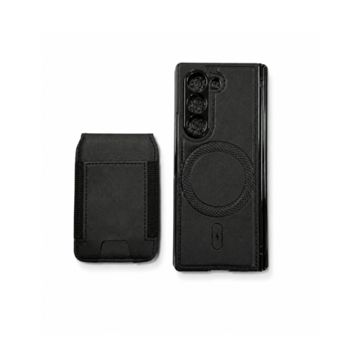 Samsung Galaxy Z Fold 7 Premium MagSafe Leather Wallet Case – Black